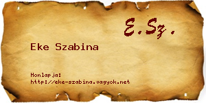 Eke Szabina névjegykártya